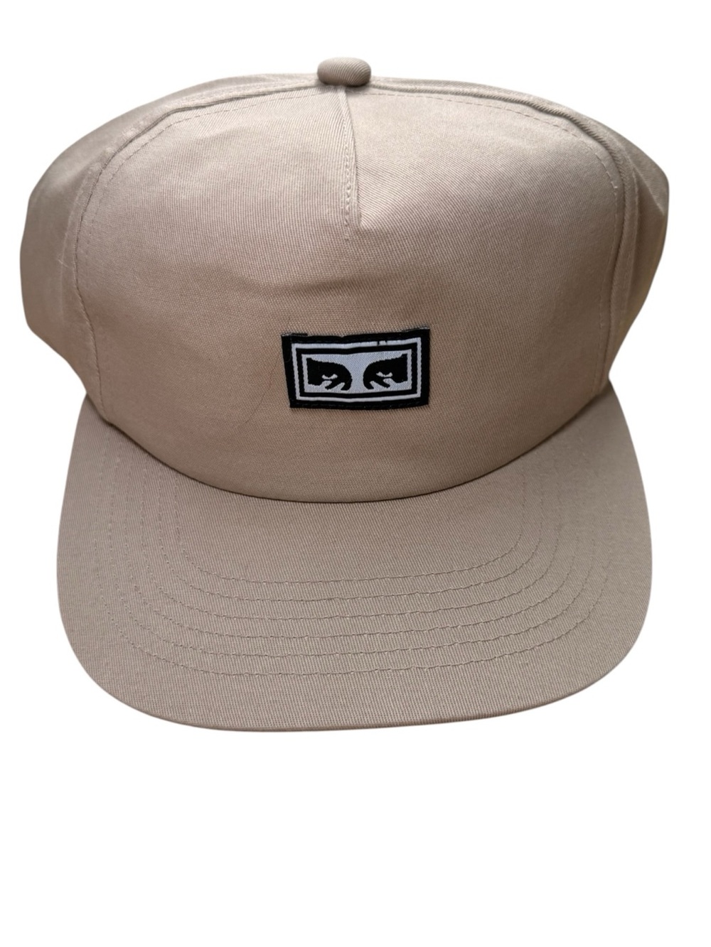 Obey Icon Eyes 6-Panel Snapback Hat Khaki Tan